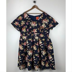 Modcloth Women’s Elegant Instance Fit Flare Floral Print Dress Pleated Size 3X